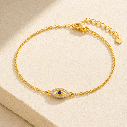 Gold Pavé Evil Eye Bracelet