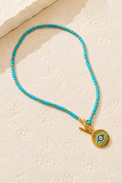 Iris Turquoise Beaded Necklace