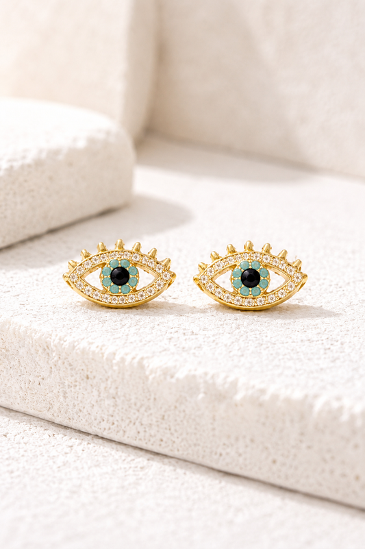 Artemis Gold Evil Eye Studs