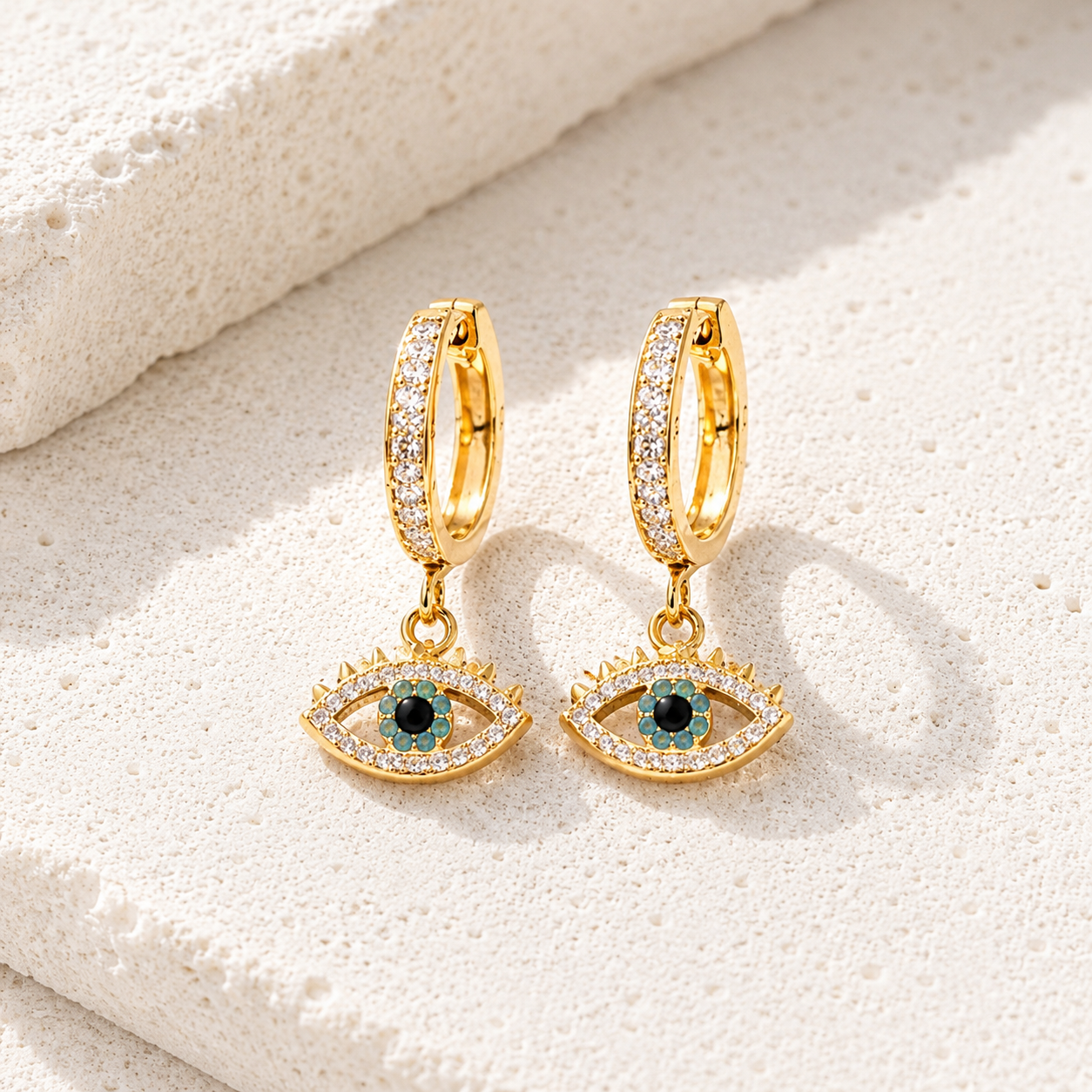 Artemis Gold Evil Eye Huggies