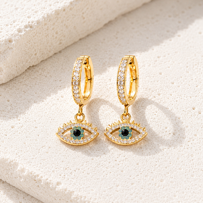 Artemis Gold Evil Eye Huggies