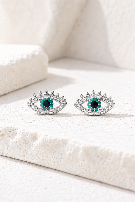 Artemis Silver Evil Eye studs