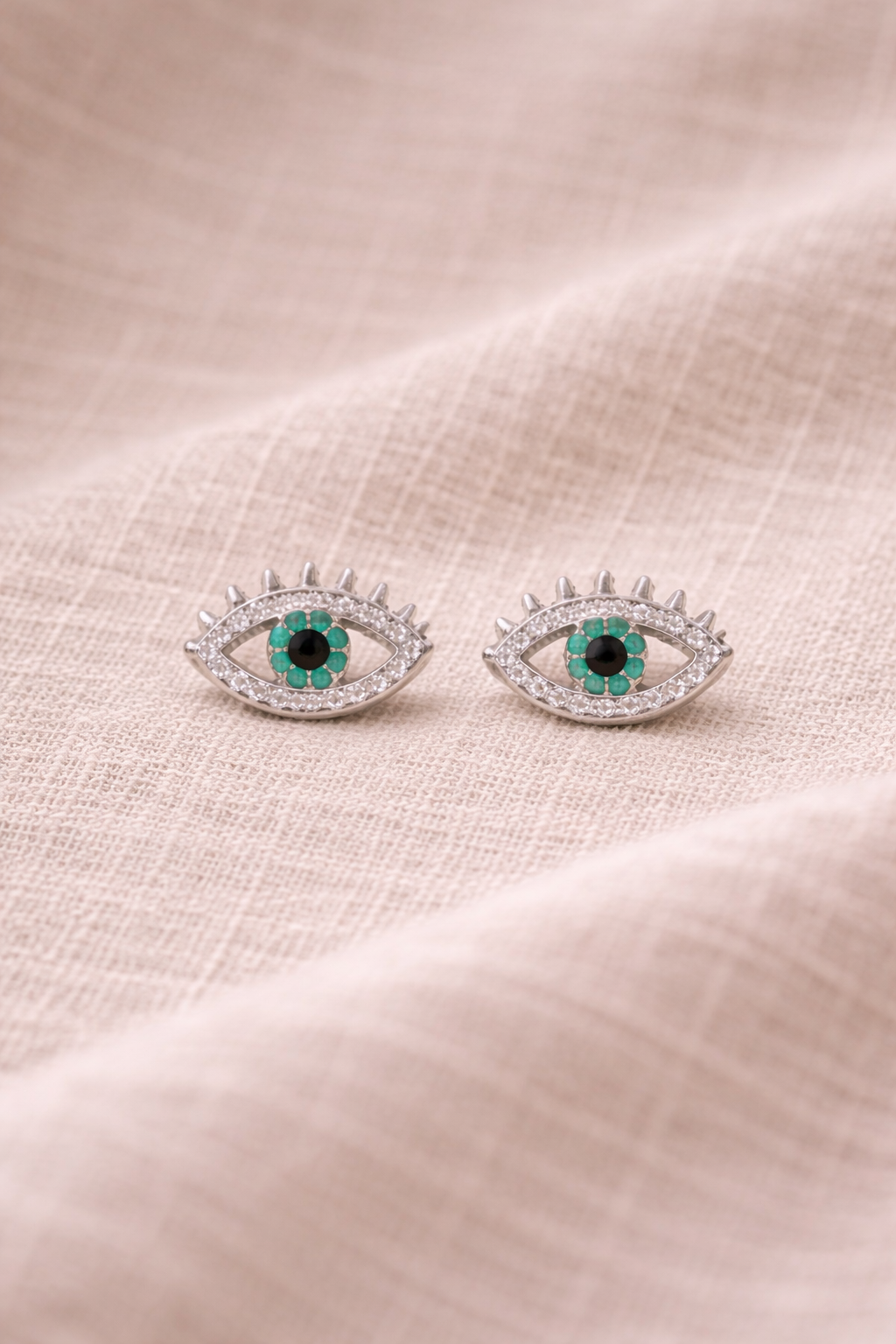 Artemis Silver Evil Eye studs