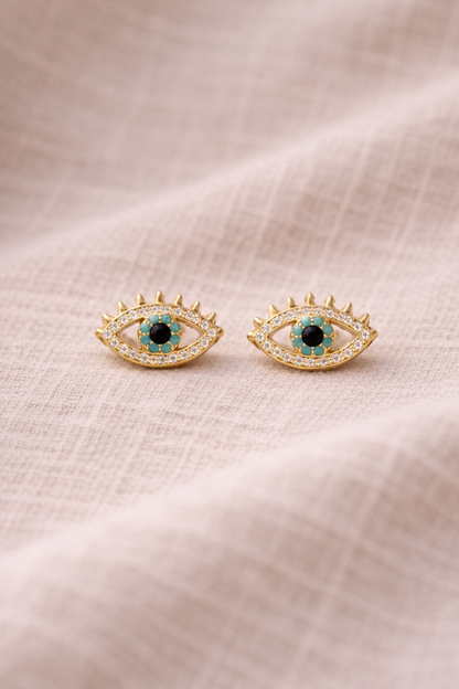 Artemis Gold Evil Eye Studs